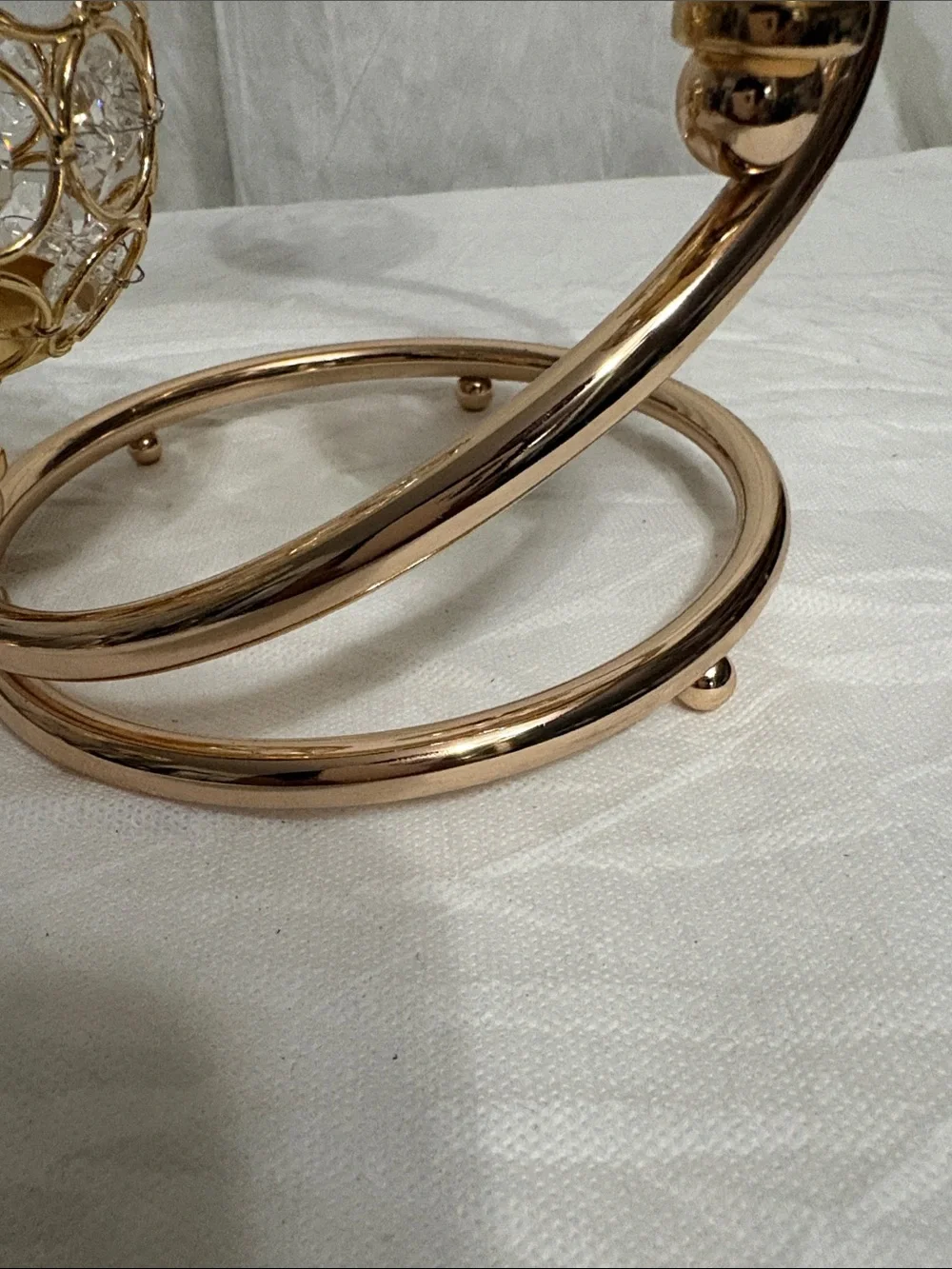 Rose Gold Crystal Tealight Candle Holder